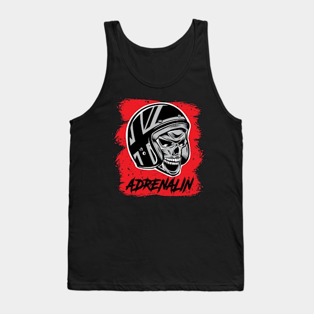 Skull Vintage Helmet Tank Top by hardmachine